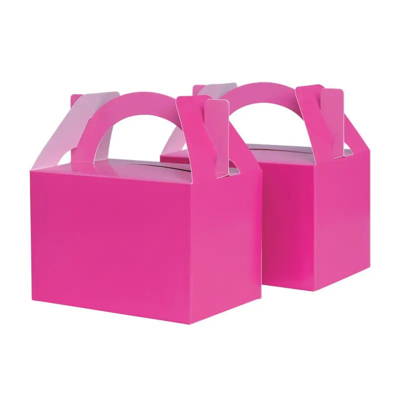 Flamingo Pink Little Gable Boxes 10pk 12.5cm x 13.5cm x 8.5cm - NextParty