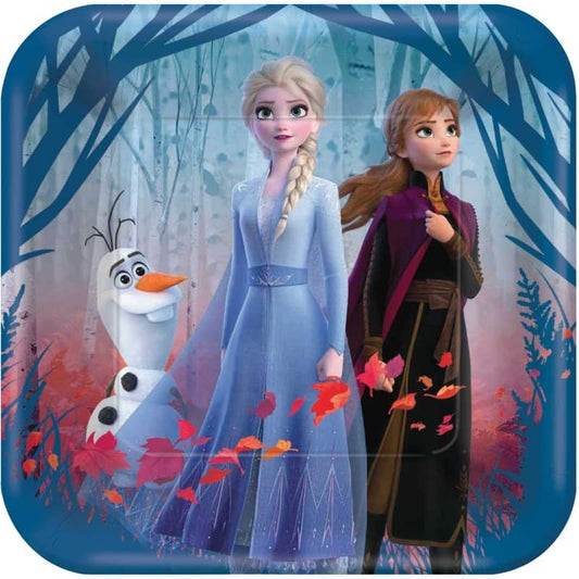 Frozen 2 Large Square Paper Plates 23CM (9") 8pk - NextParty