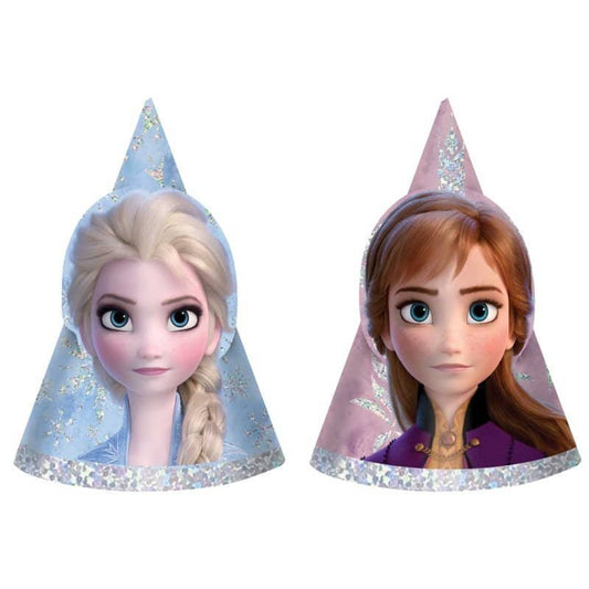 Frozen 2 Mini Party Hats 8pk Holographic - NextParty