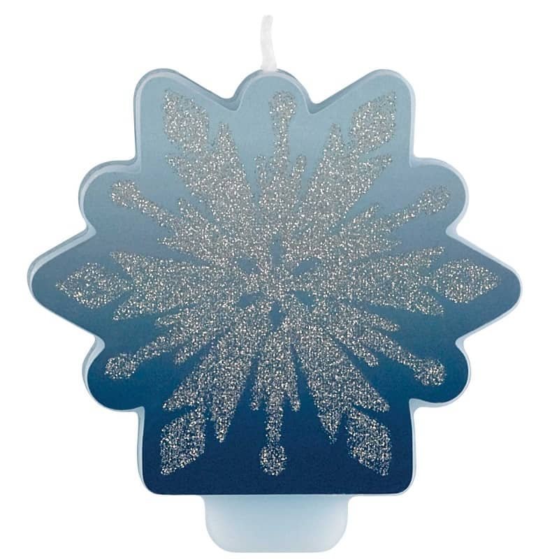 Frozen 2 Snowflake Glittered Candle 8CM (3") - NextParty