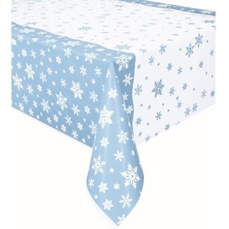 Frozen Snowflakes Plastic Table Cover 137cm x 213cm - NextParty