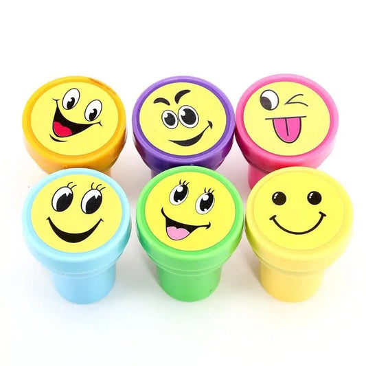 Fun Reward Stamps 6pk Smiley Face Toys Party Favours - NextParty