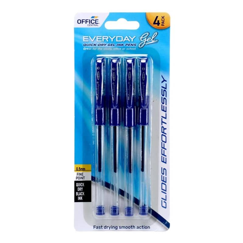 Gel Pens 4pk Blue Ink Colour - NextParty