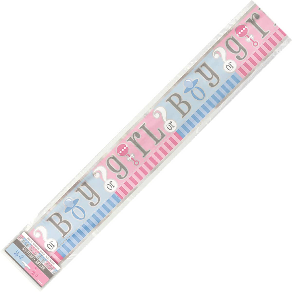 Gender Reveal "Boy Or Girl" Foil Banner 3.6M (12') - NextParty