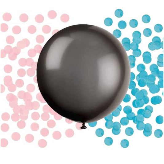 Gender Reveal Jumbo Black Latex Balloon 61CM (24") - NextParty