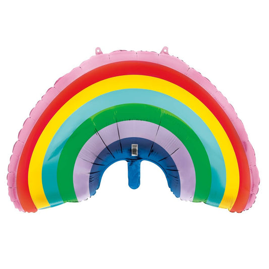 Giant Rainbow Foil Balloon 72.3cm (28.5") With Hang Tabs - NextParty