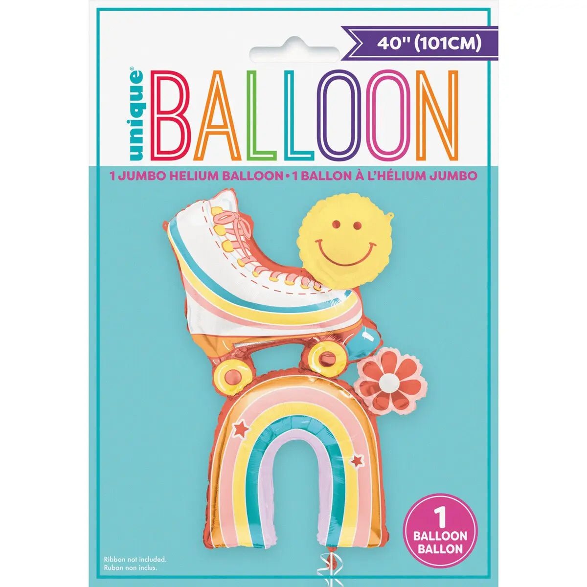 Giant Rainbow & Roller Skate Foil Balloon 101cm (40") - NextParty