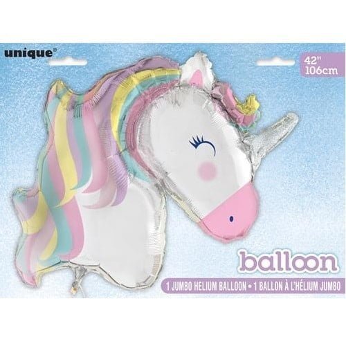 Giant Unicorn Foil Balloon 106cm (42") Decorations - NextParty