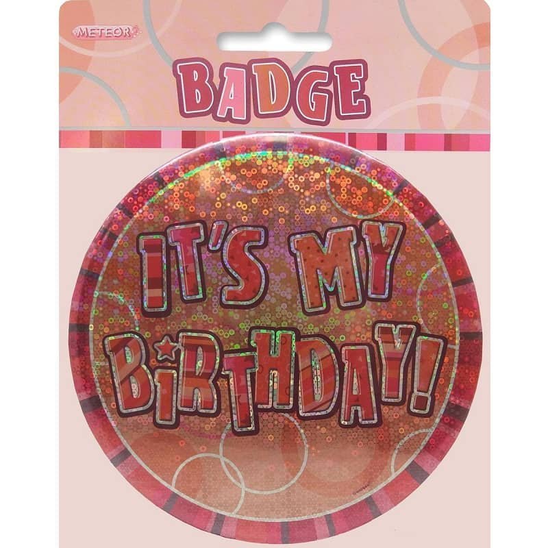 Glitz Rose Gold Jumbo Happy Birthday Badge 15cm (6") - It's My Birthday - NextParty