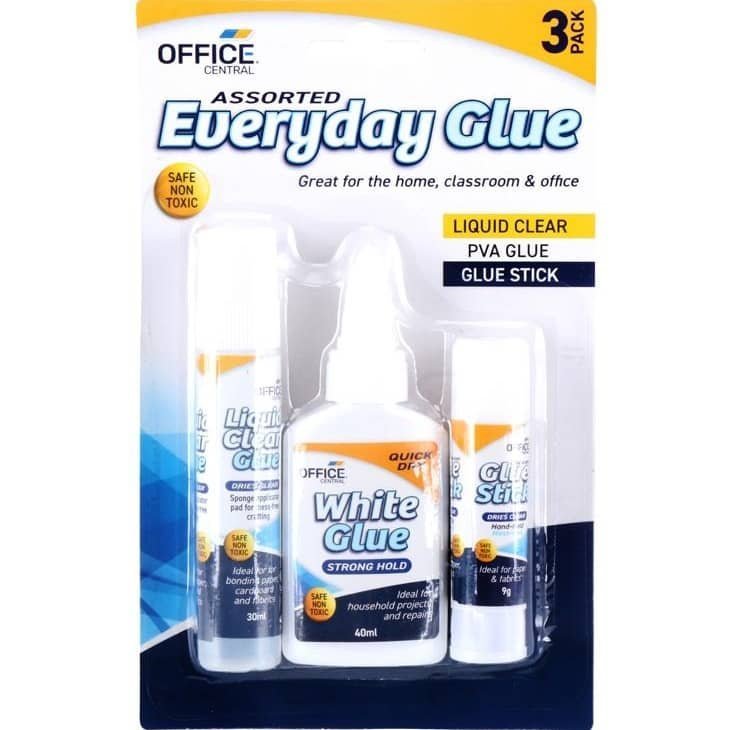 Glue Set 3pk Liquid Clear, White, PVA Glue Stick - NextParty