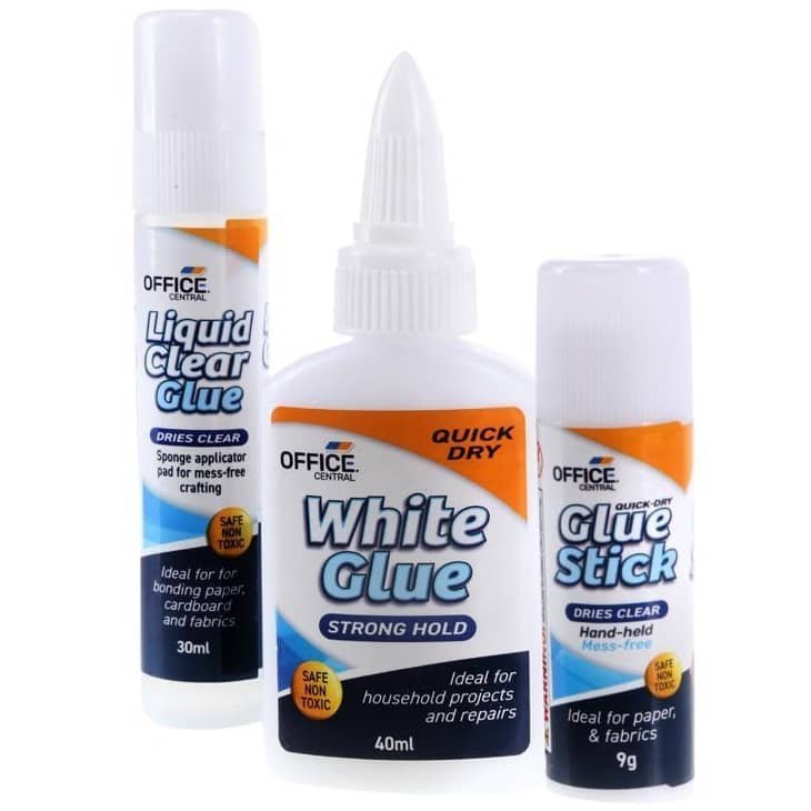 Glue Set 3pk Liquid Clear, White, PVA Glue Stick - NextParty