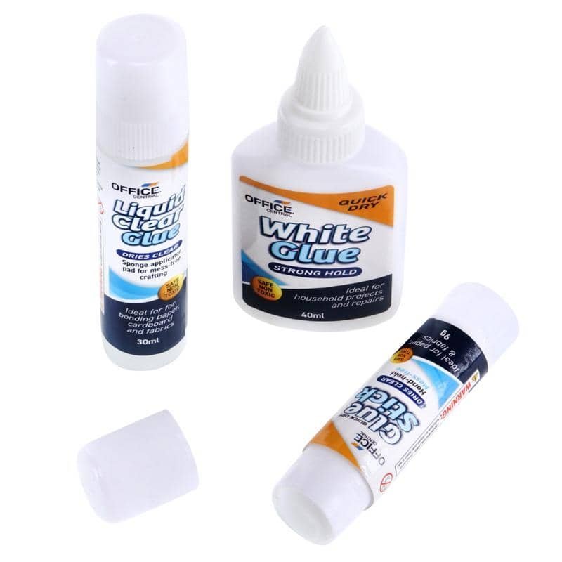 Glue Set 3pk Liquid Clear, White, PVA Glue Stick - NextParty