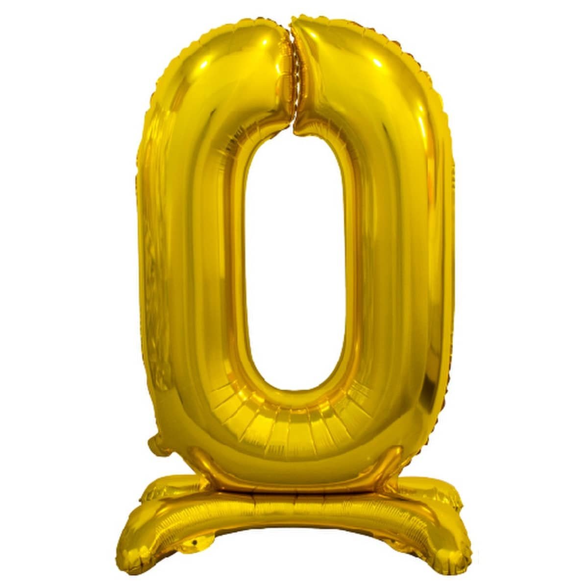 Gold "0" Giant Standing Numeral Foil Balloon 76cm (30") Air Filled Only - NextParty