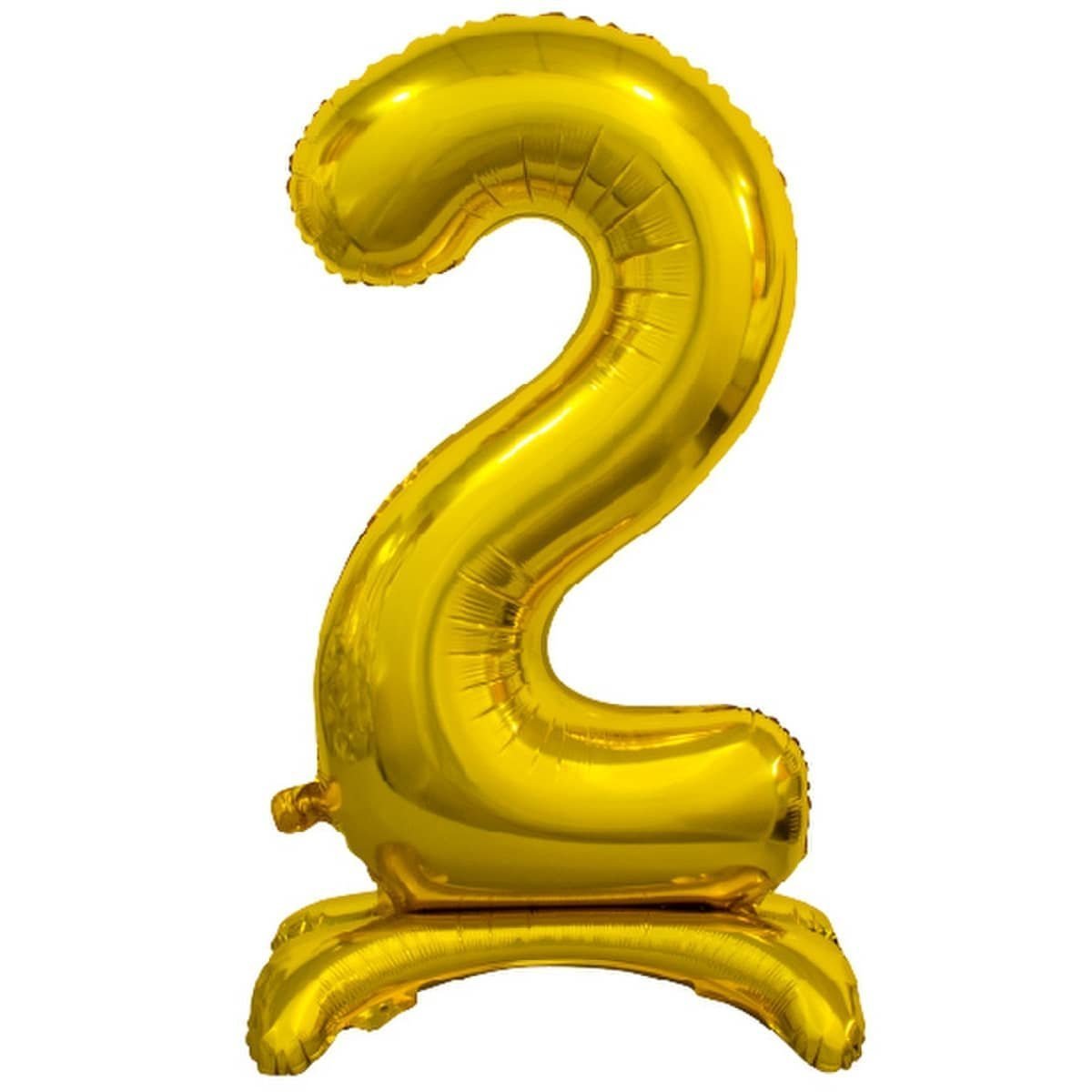 Gold "2" Giant Standing Numeral Foil Balloon 76cm (30") Air Filled Only - NextParty