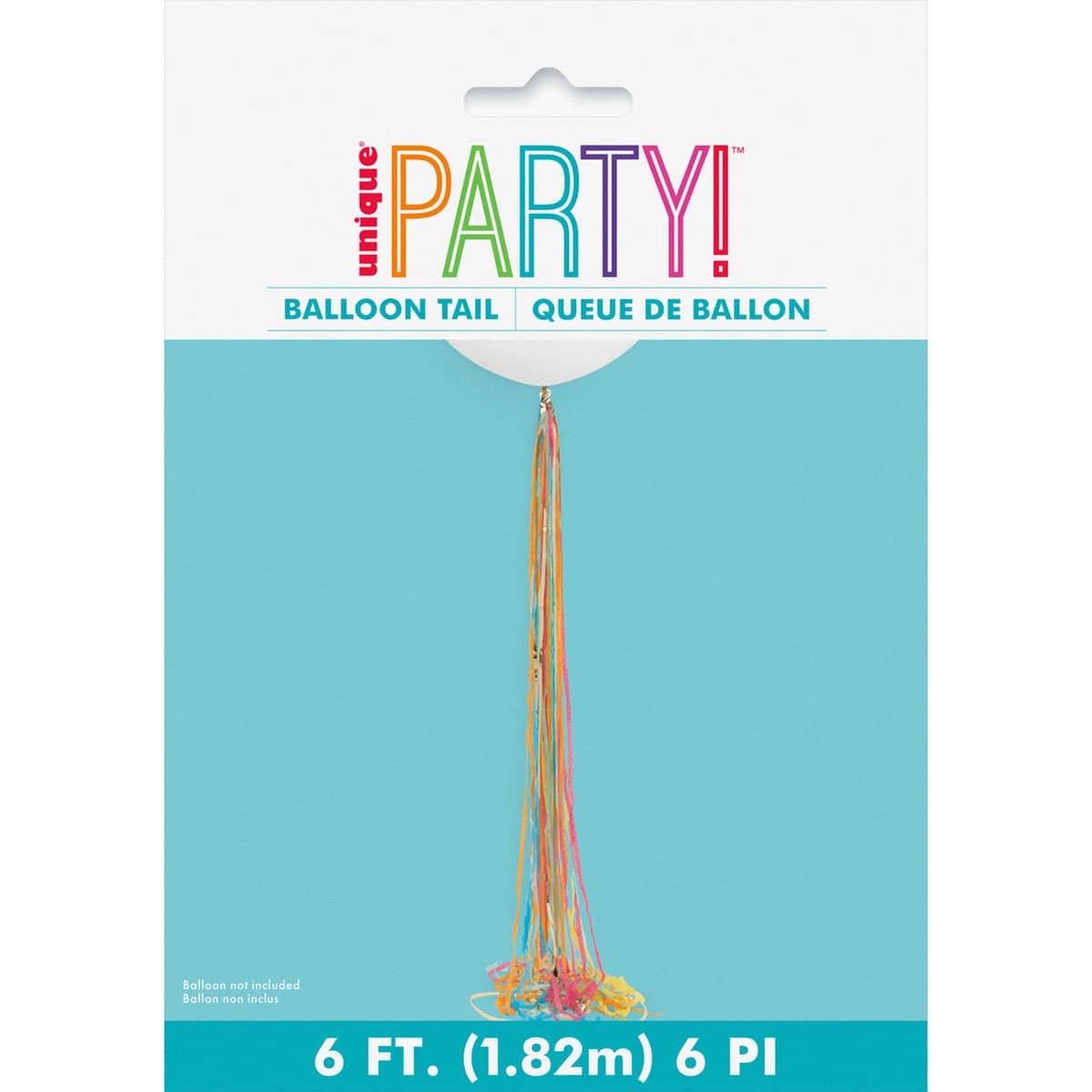 Gold Foil & Colourful Tissue Tassel Balloon Tail 1.82m (6') - NextParty