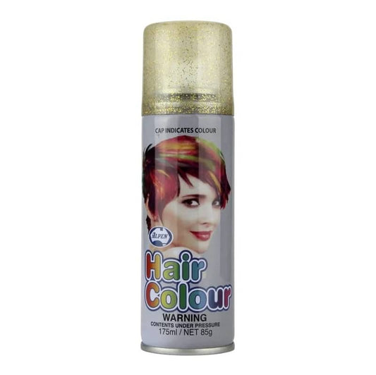 Gold Glitter Hair Spray 175ML Temporary Coloured Hairspray - NextParty