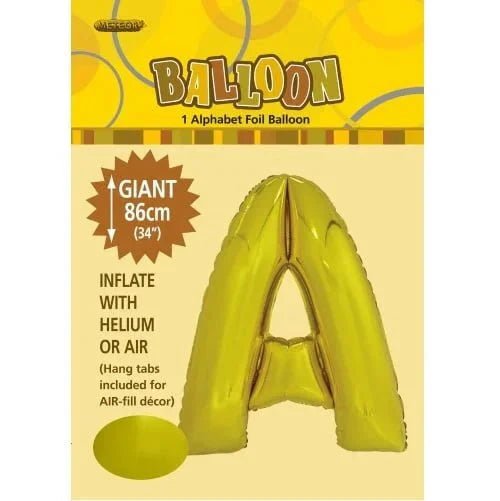 Gold Letter A Giant Alphabet Foil Balloon 86CM (34") - NextParty