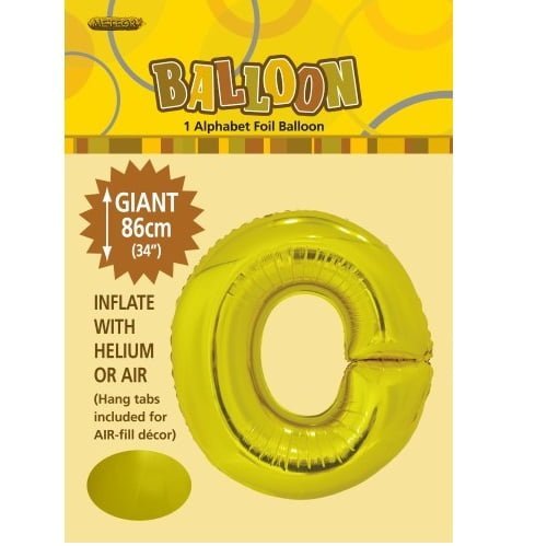 Gold Letter O Giant Alphabet Foil Balloon 86CM (34") - NextParty