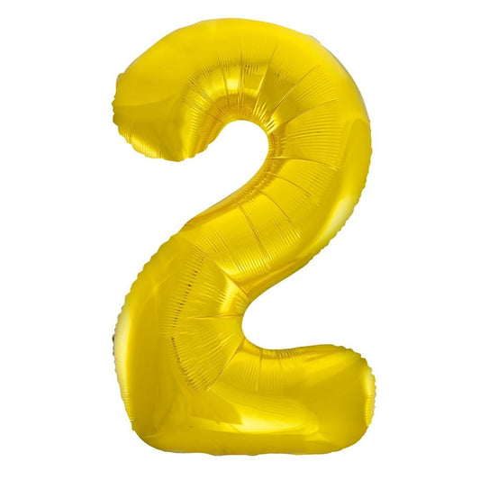 Gold Number 2 Giant Numeral Foil Balloon 86CM (34") - NextParty