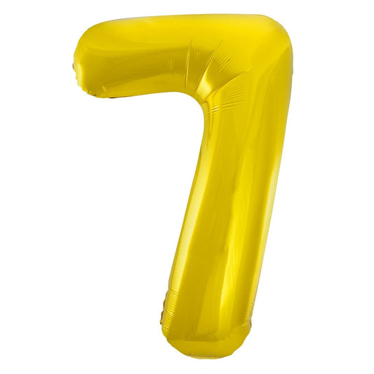 Gold Number 7 Giant Numeral Foil Balloon 86CM (34") - NextParty