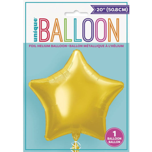 Gold Star Shape Foil Balloon 50CM (20") - NextParty