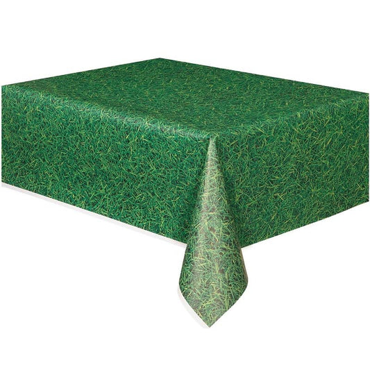 Green Grass Printed Plastic Table Cover Tablecloth - NextParty