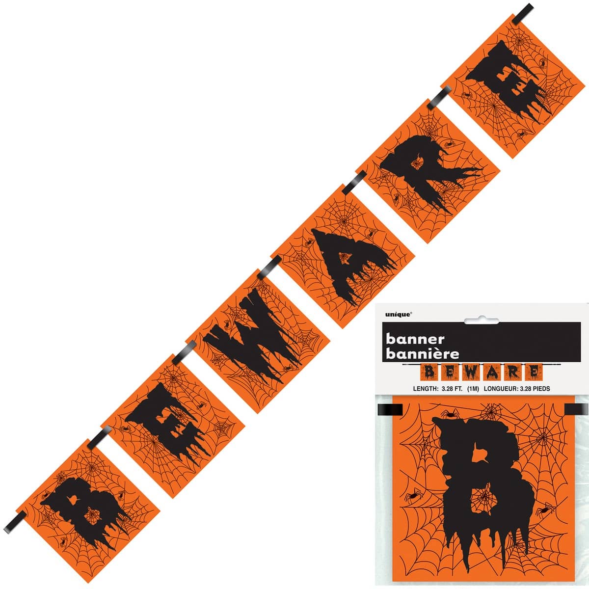 Halloween Beware Block Banner 1M (3.28') - NextParty