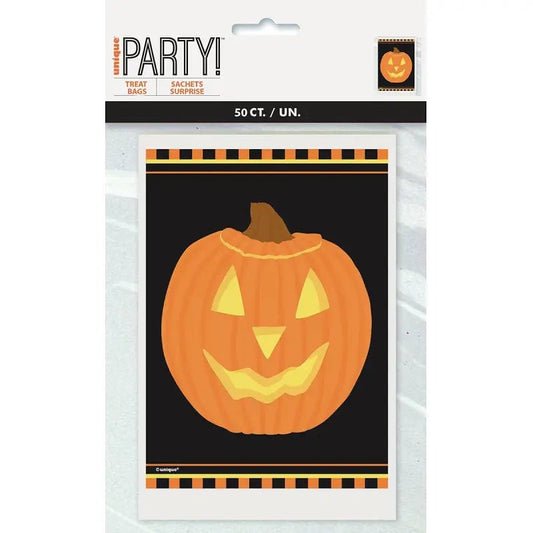 Halloween Trick - Or - Treat Bags 50pk Pumpkin Glow - NextParty