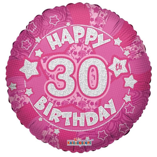 Happy 30th Birthday Pink Foil Balloon 45cm (18") Round - NextParty