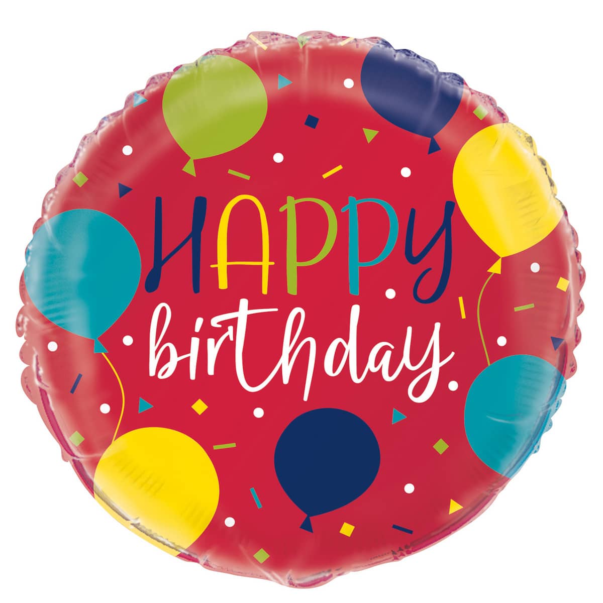 Happy Birthday Red Multi - colour Foil Balloon 45cm (18") - NextParty