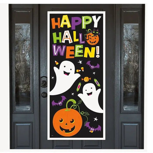 Happy Halloween Door Poster Cat & Pumpkin Trick Or Treat - NextParty