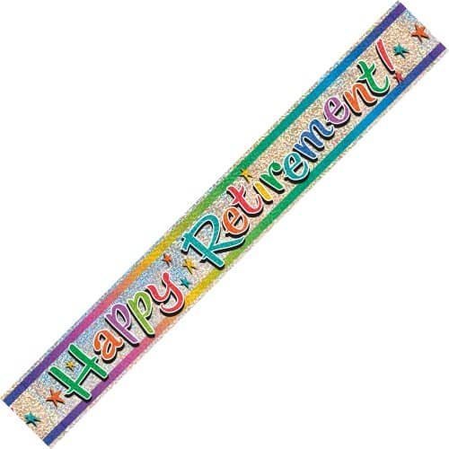 Happy Retirement Prismatic Foil Banner 3.65M - NextParty