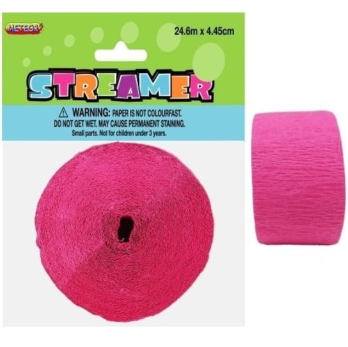 Hot Pink Crepe Streamer 24M Party Decorations - NextParty