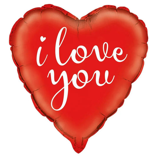 I Love You Red Heart Shape Foil Balloon 45cm (18") - NextParty