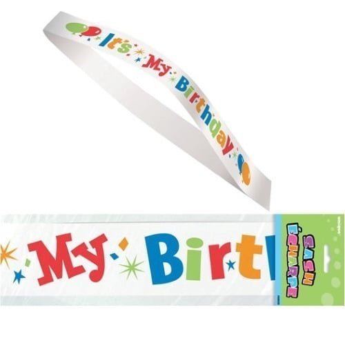 It's My Birthday White Satin Sash - NextParty