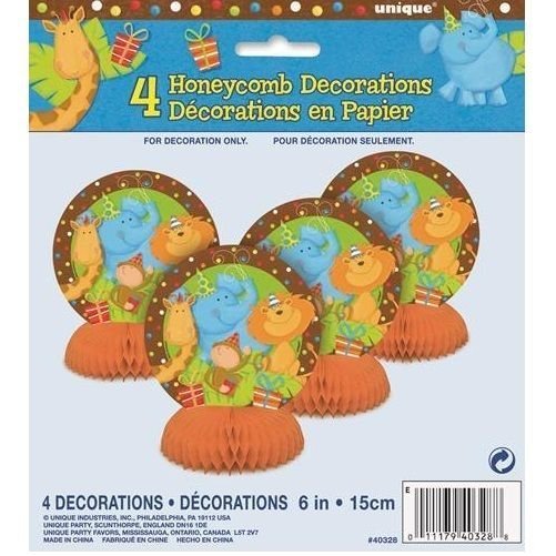 Jungle Animals Safari Mini Honeycomb Table Centrepieces 4pk - NextParty