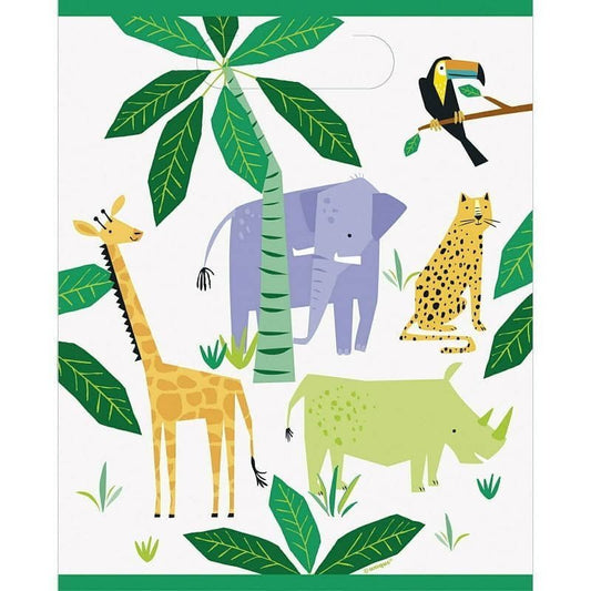 Jungle Animals Safari Plastic Party Bags 8pk - NextParty