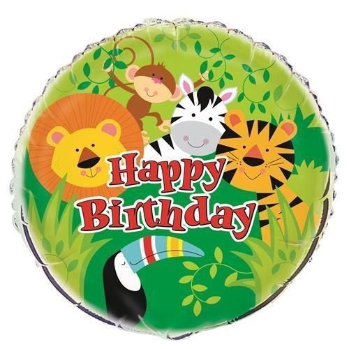 Jungle Animals Zoo Safari Foil Balloon 45cm - NextParty