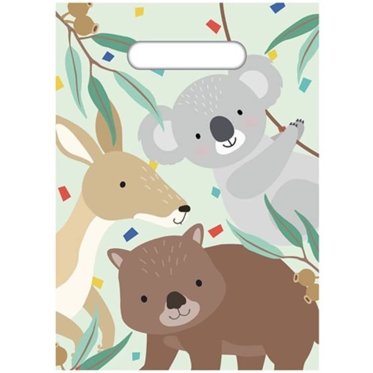 Koala Kangaroo Wombat Plastic Party Bags 8pk - NextParty