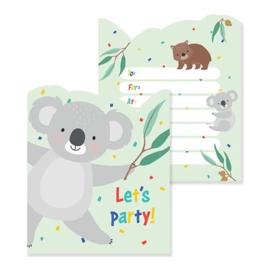 Koala Party Invitations 8pk Australia Day - NextParty