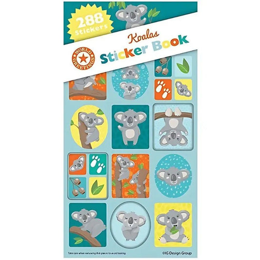 Koalas Sticker Book 288pk (12 Sheets) Party Favours - NextParty