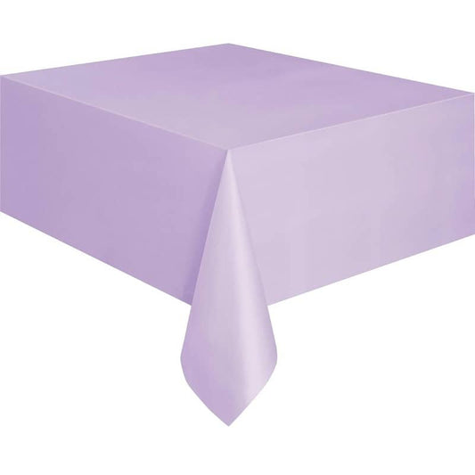 Lavender Rectangle Solid Colour Plastic Table Cover 137cm x 274cm - NextParty