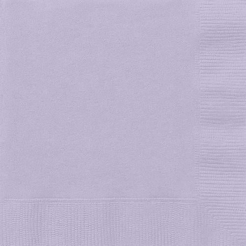 Lavender Solid Colour Beverage Napkins 20pk Serviettes - NextParty