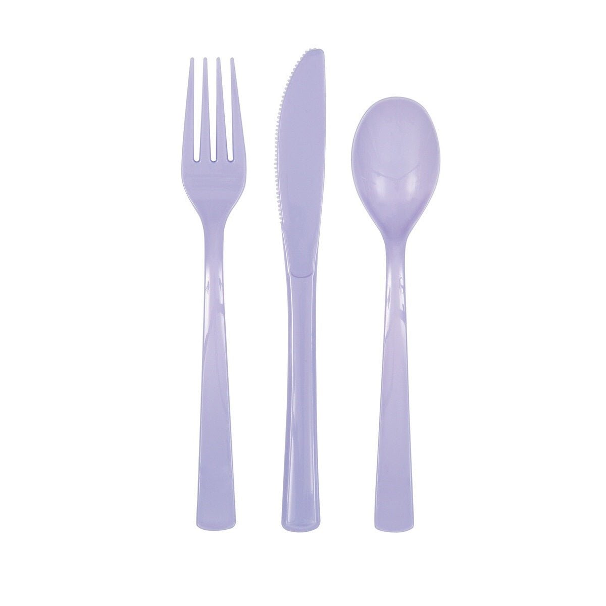 Lavender Solid Colour Plastic Assorted Cutlery 18pk Reusable - NextParty