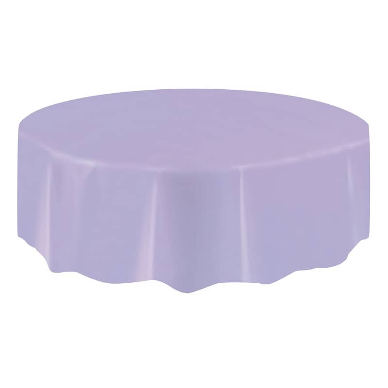 Lavender Solid Colour Round Plastic Table Cover 213cm (84") - NextParty