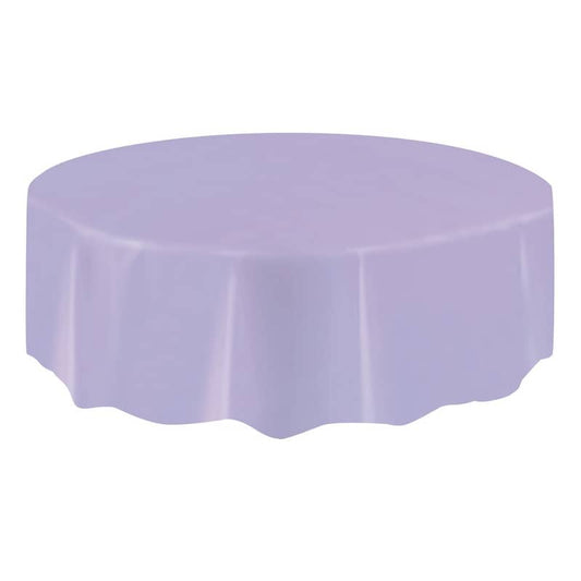 Lavender Solid Colour Round Plastic Table Cover 213cm (84") - NextParty