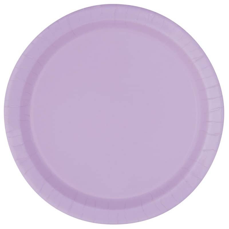 Lavender Solid Colour Small Paper Plates 18CM (7") 20pk - NextParty