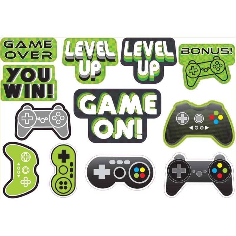 Level Up Video Gaming Controller Party Cutouts 12pk - NextParty