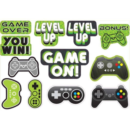 Level Up Video Gaming Controller Party Cutouts 12pk - NextParty