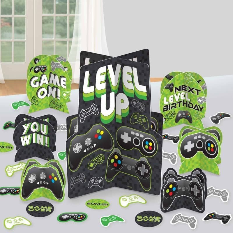 Level Up Video Gaming Controller Party Table Centrepiece Decorating Kit - NextParty